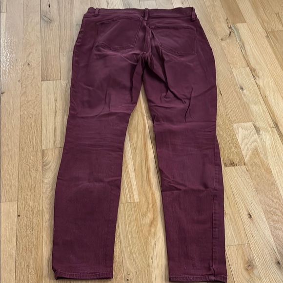 Express Women's Burgundy Legging Mid Rise Jeans Size 8 - Picture 5 of 5
